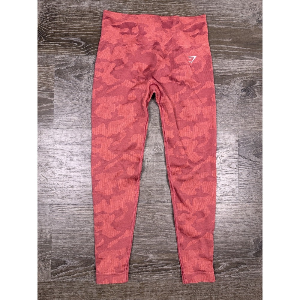 Gymshark Adapt Camo Jacquard Red Seamless Leggings Size XS‎